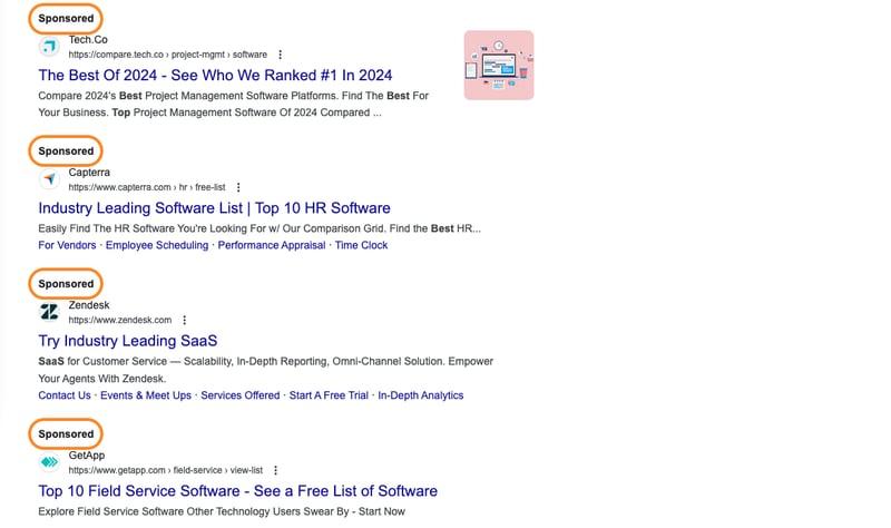 Featured Snippet Ad Example
