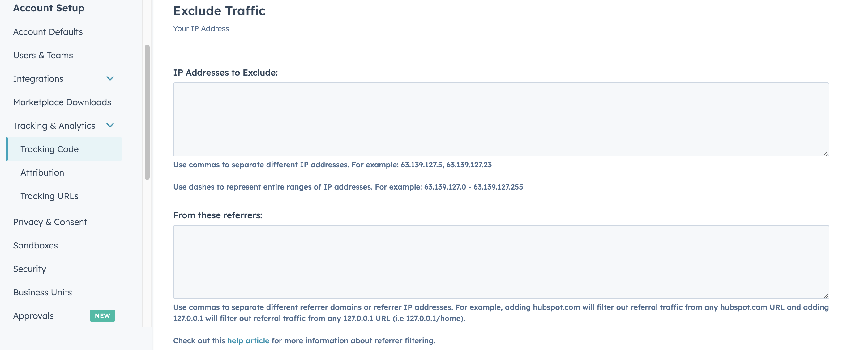 HubSpot Exclude IP Addresses