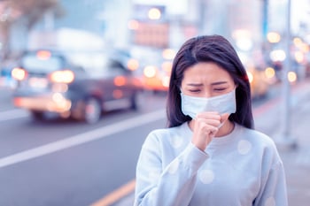 Bad example: sick Asian woman