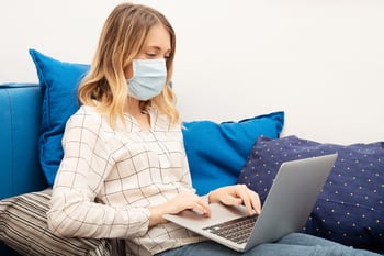 Bad example: sick work from home woman