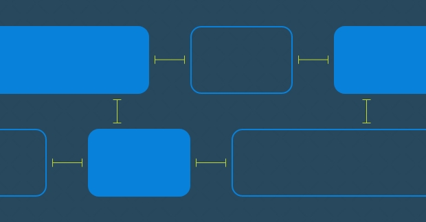 Abstract shapes with spacing shown between each