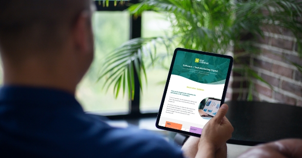 Email newsletter shown on iPad
