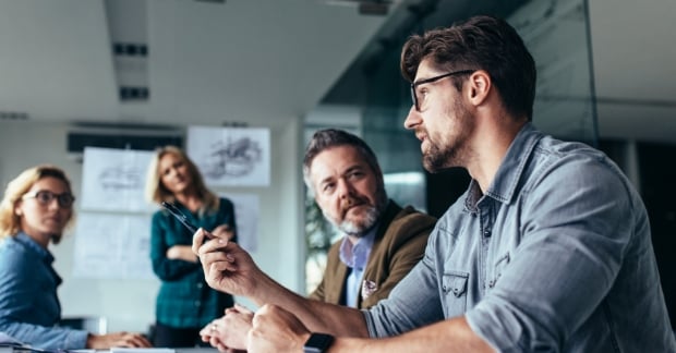 People talking in conference room