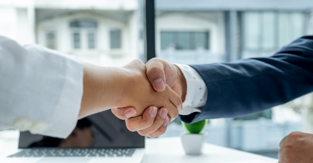 Business partners shaking hands