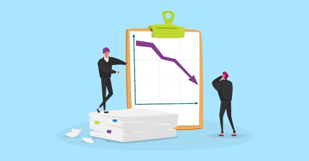 Illustration showing declining chart